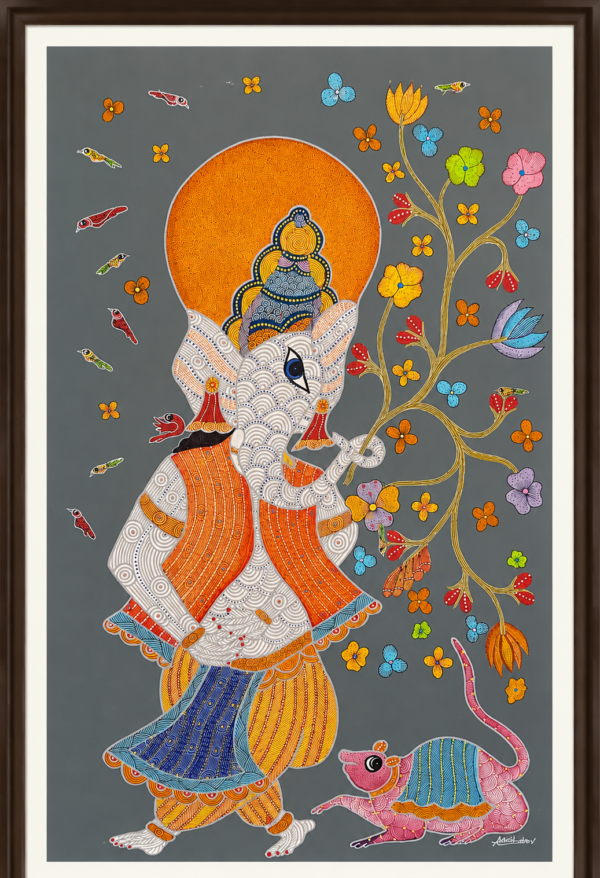 Lord Ganesha Gond Art | Traditional Tribal Folk Painting