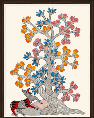 pic8 Tree of Life Deer Gond Art | Traditional Tribal Folk Painting