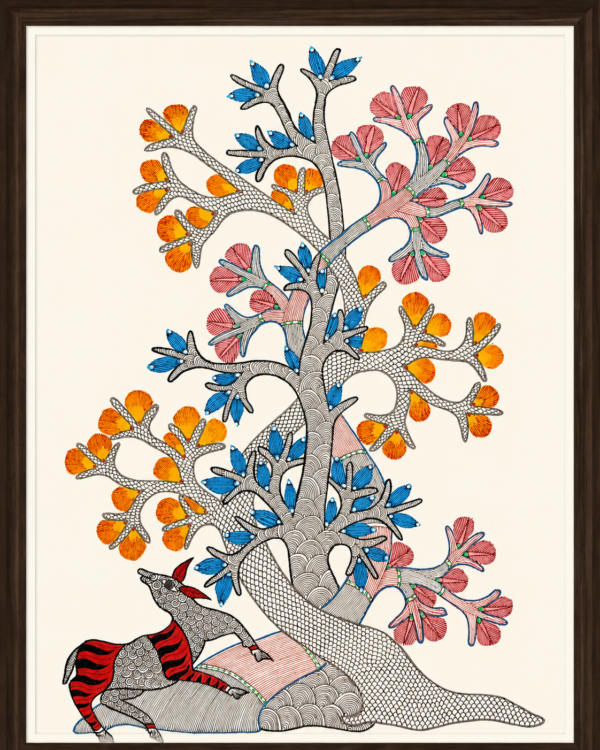 pic8 Tree of Life Deer Gond Art | Traditional Tribal Folk Painting