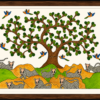 Tree of Life with Forest Animals Gond Art | Traditional Tribal Folk Painting
